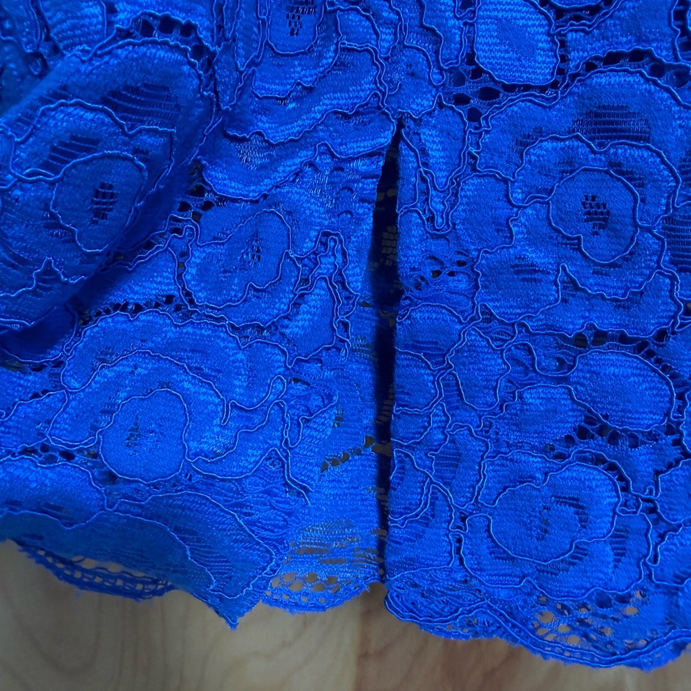 Small Ellen Tracy Blue Lace Sheath Dress - Petite - Office, Occasion, Spring - Picture 6 of 9